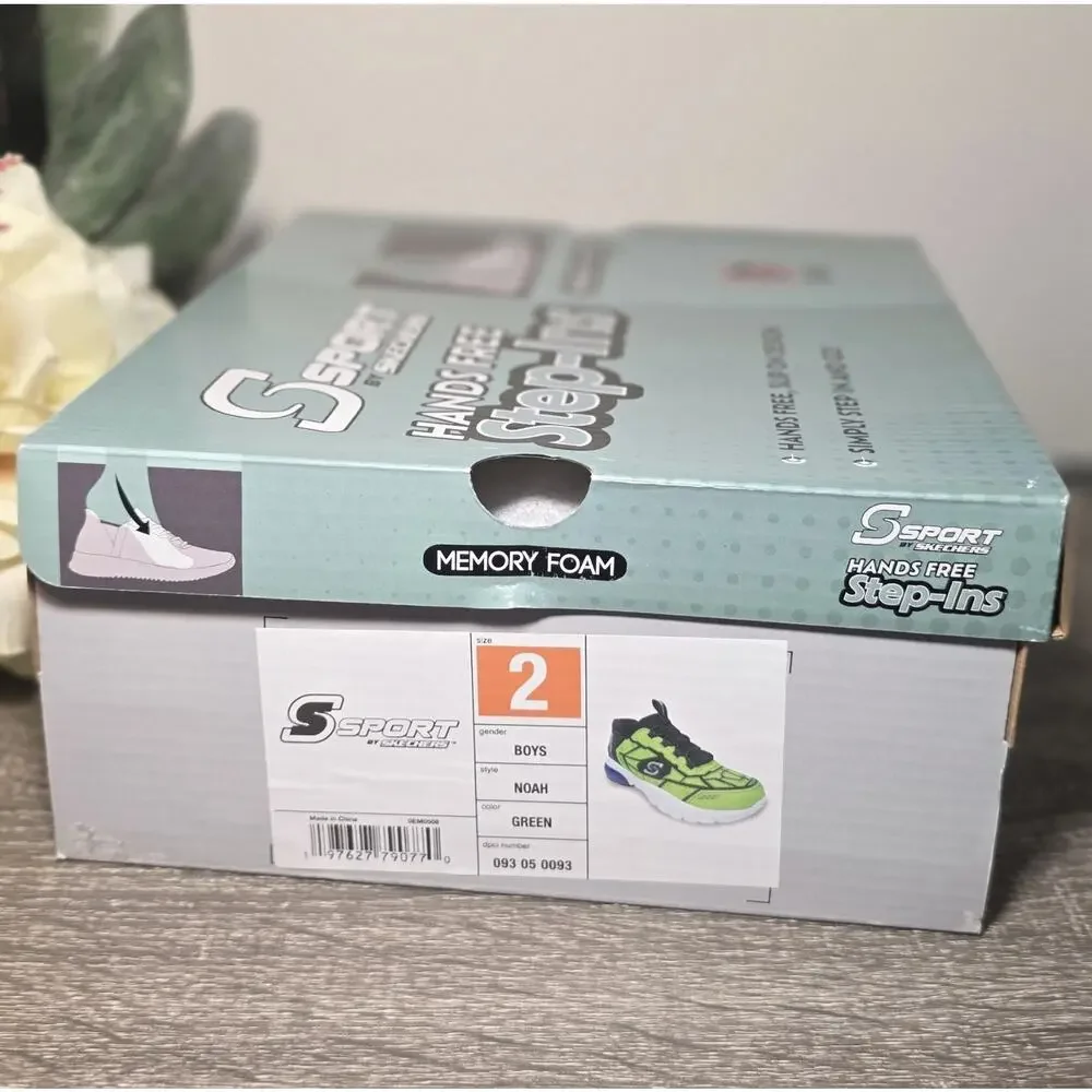 S Sport by Skechers Kids' Noah Step-Ins Sneakers - Lime Green Size 2 little boy
